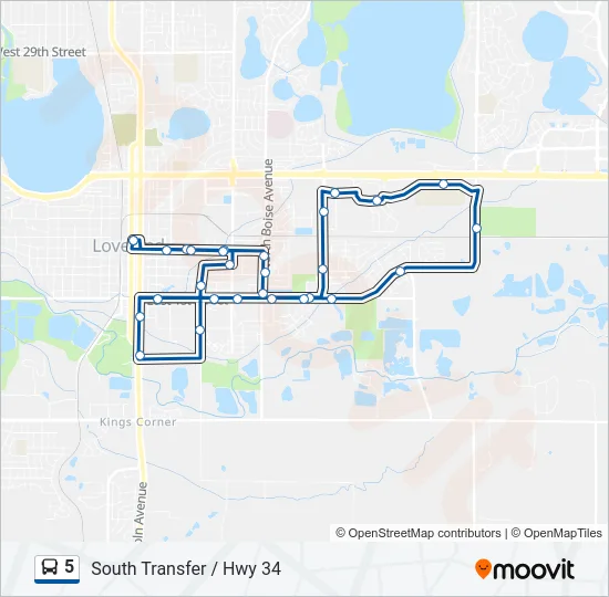 5 Bus Line Map