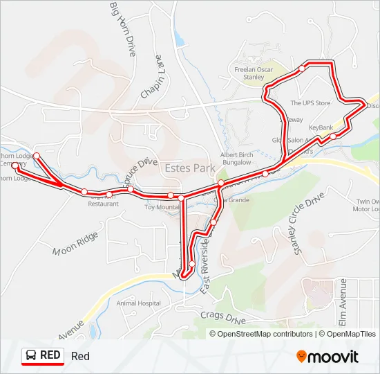 RED Bus Line Map