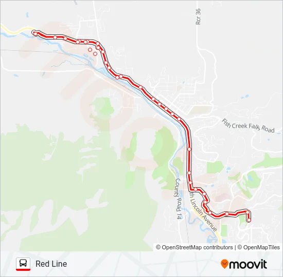 RED LINE Bus Line Map
