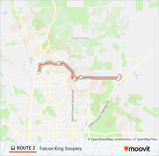 ROUTE 2 Bus Line Map