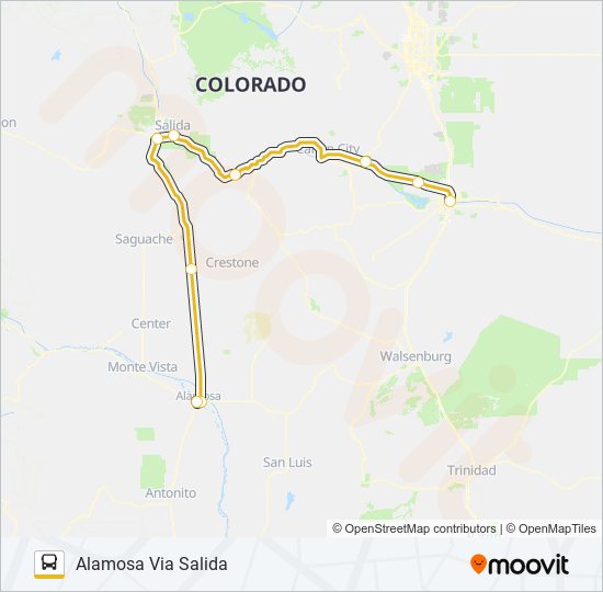 CDOT OUTRIDER bus Line Map