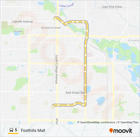 5 Bus Line Map