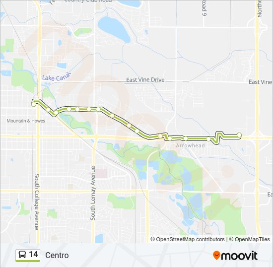 14 Bus Line Map