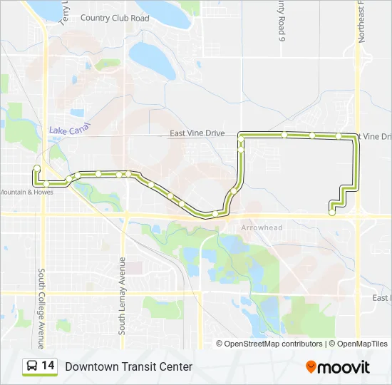 14 Bus Line Map