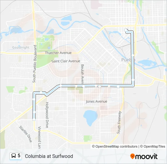 5 Bus Line Map