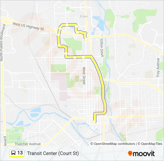 13 Bus Line Map
