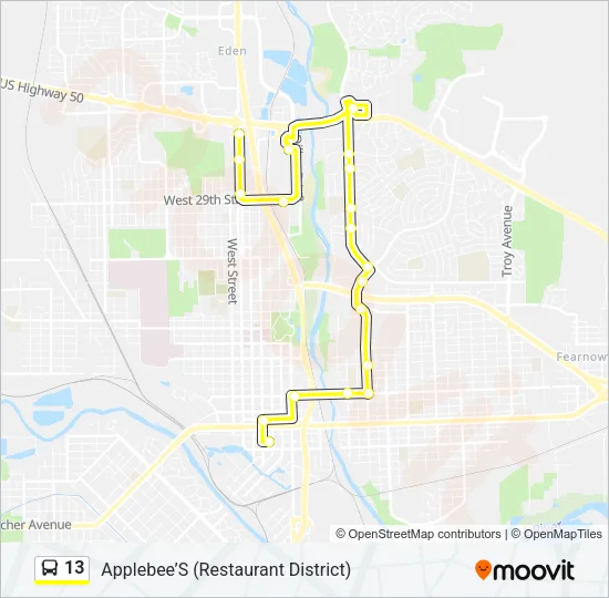 13 Bus Line Map