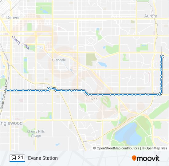 21 bus Line Map