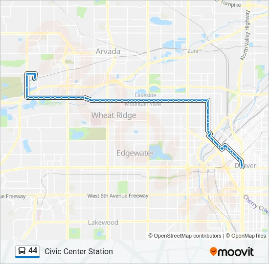 44 Bus Line Map