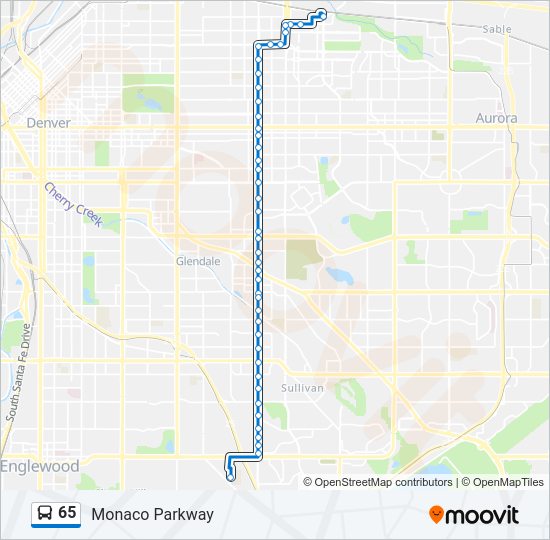 65 bus Line Map