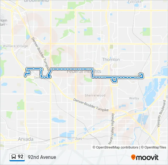 92 Bus Line Map