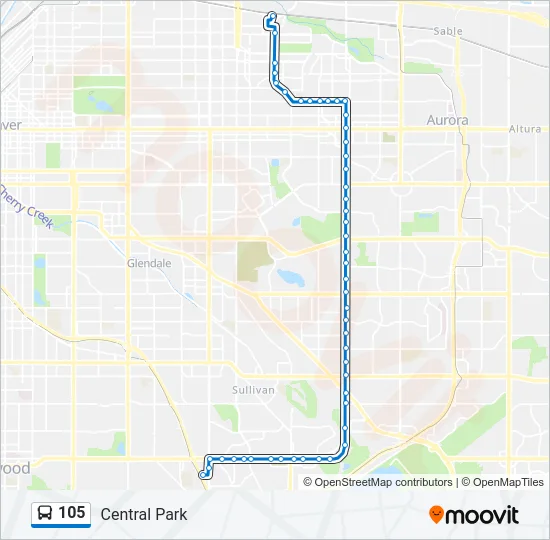 105 Bus Line Map