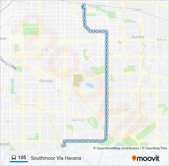 105 Bus Line Map