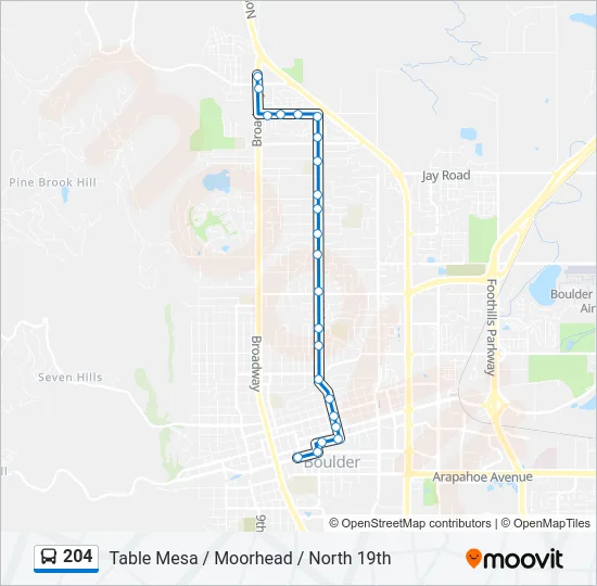 204 Bus Line Map