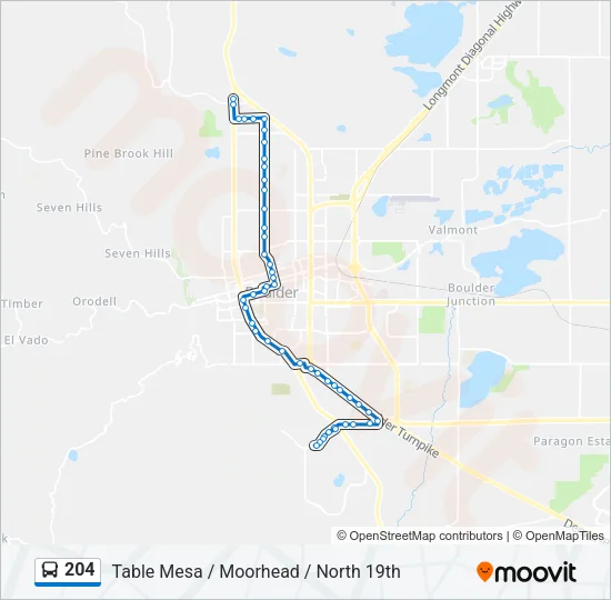204 Bus Line Map