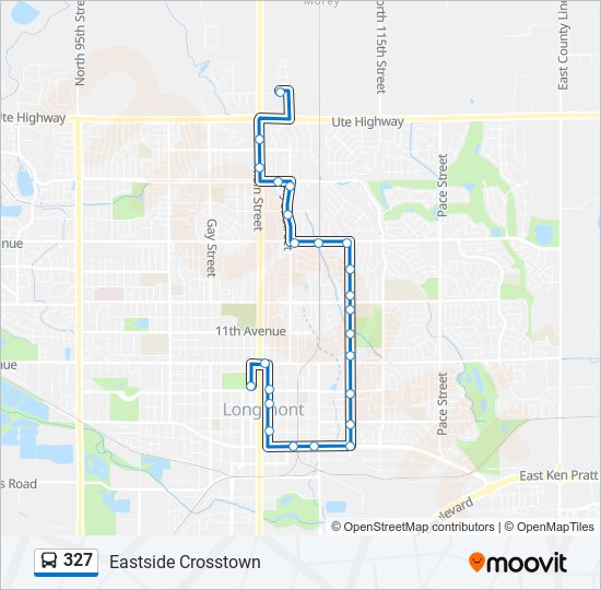 Mapa de 327 de autobús