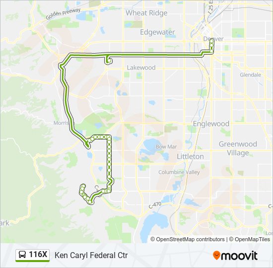 116X bus Line Map