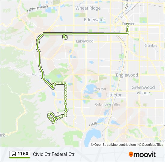 116X bus Line Map