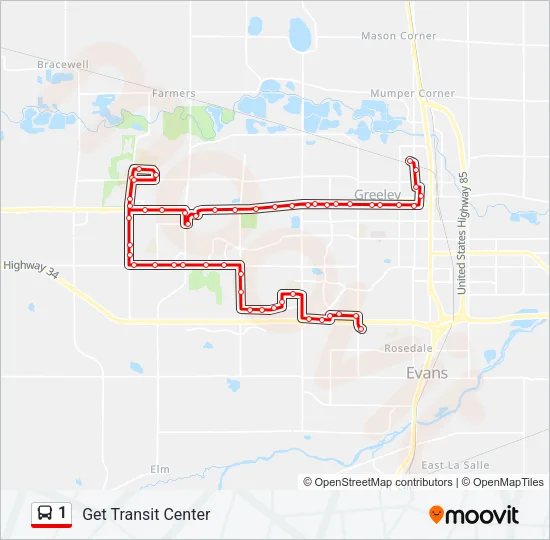 1 Bus Line Map