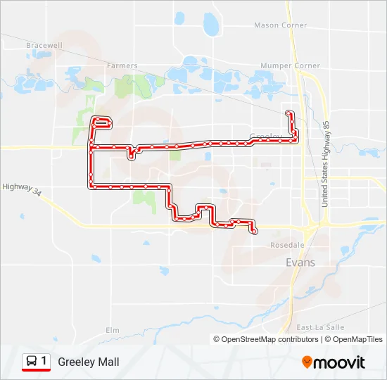 1 Bus Line Map