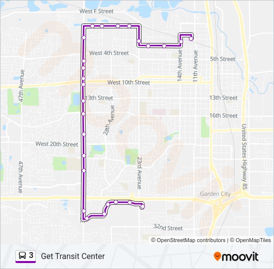 3 Bus Line Map