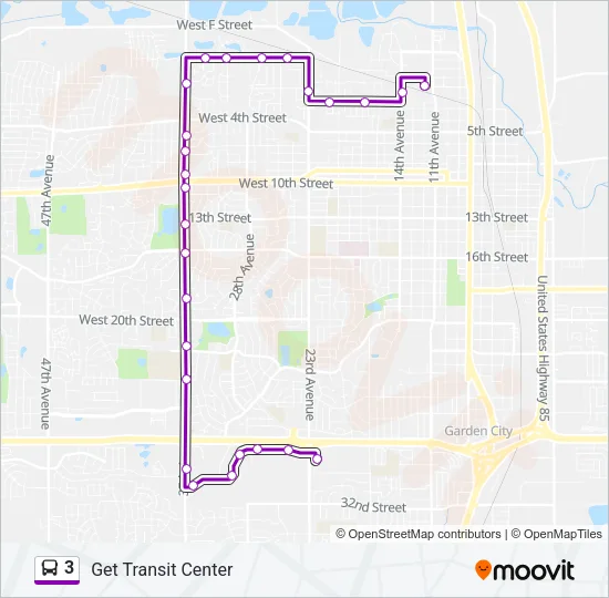 3 Bus Line Map