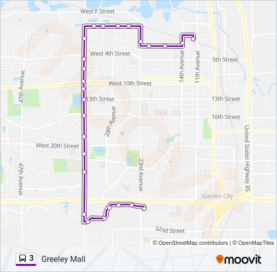 3 Bus Line Map