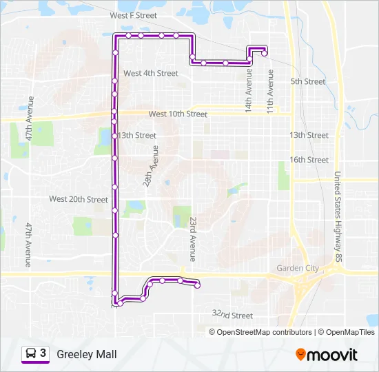 3 Bus Line Map