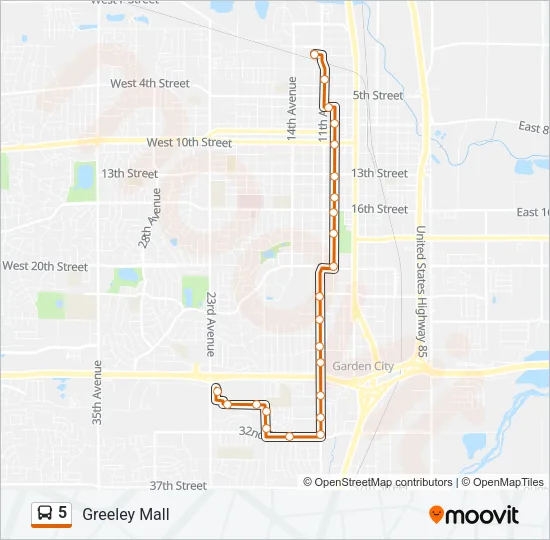 5 Bus Line Map