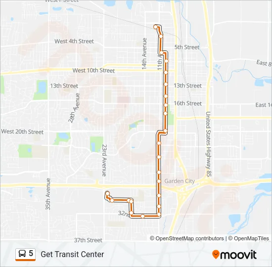 5 Bus Line Map