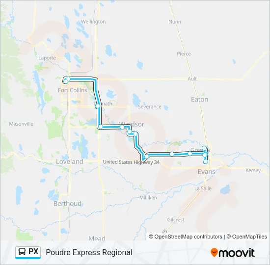 PX Bus Line Map