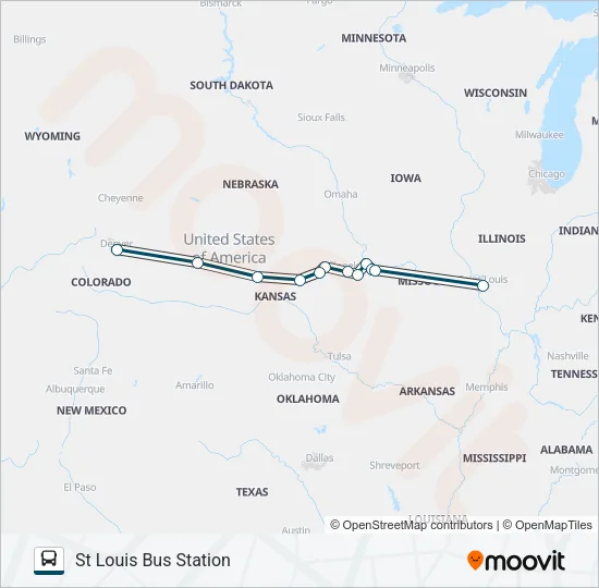 GREYHOUND US0180S Bus Line Map