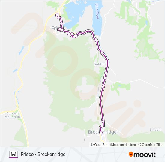 FRISCO - BRECKENRIDGE Bus Line Map