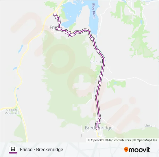 FRISCO - BRECKENRIDGE Bus Line Map