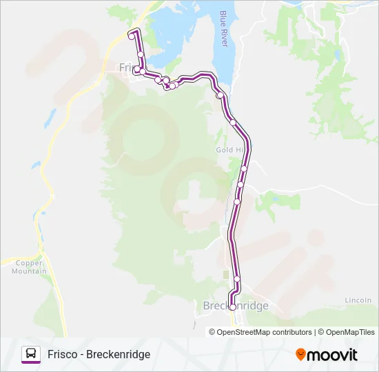 FRISCO - BRECKENRIDGE Bus Line Map