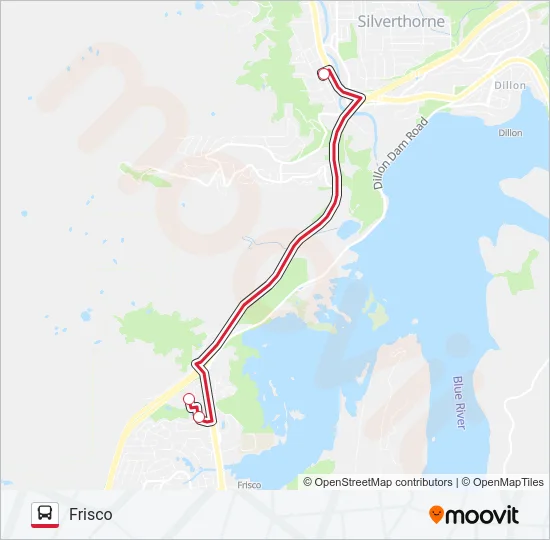 FRISCO - SILVERTHORNE Bus Line Map
