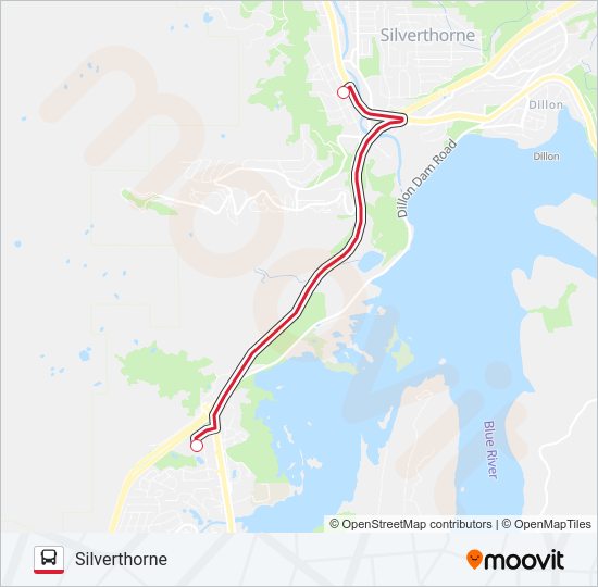 FRISCO - SILVERTHORNE Bus Line Map