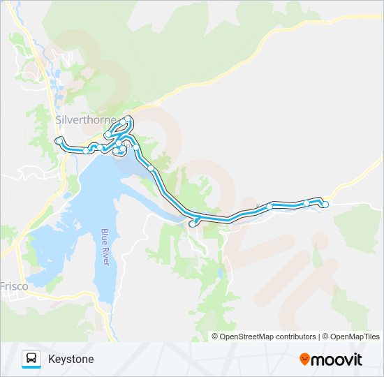 SILVERTHORNE - DILLON - KEYSTONE Bus Line Map