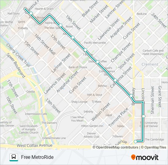 METRORIDE bus Line Map