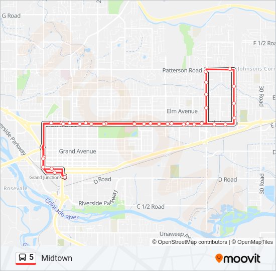 5 Bus Line Map