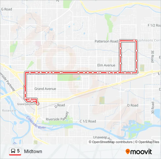 5 Bus Line Map