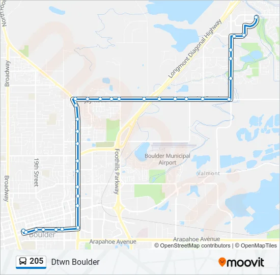 205 Bus Line Map