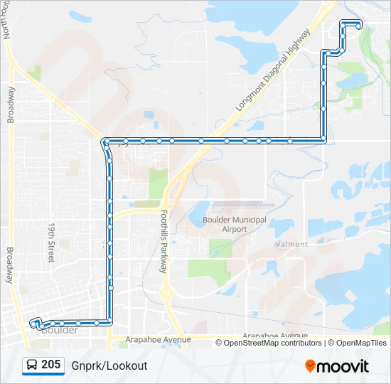 205 Bus Line Map