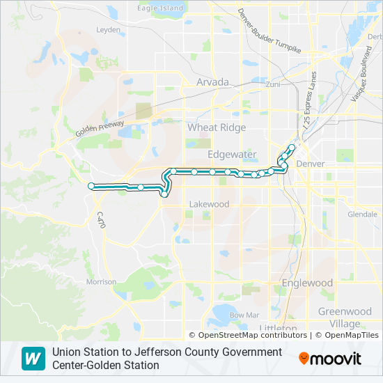 Rtd W Line Map W Route: Schedules, Stops & Maps - Westbound (Updated)