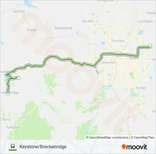 PEAK 1 EXPRESS Bus Line Map