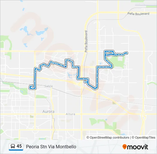45 Bus Line Map
