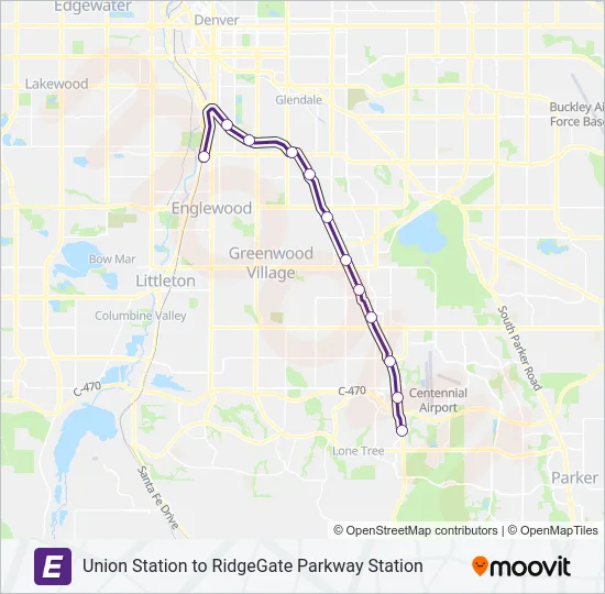 E Light Rail Line Map