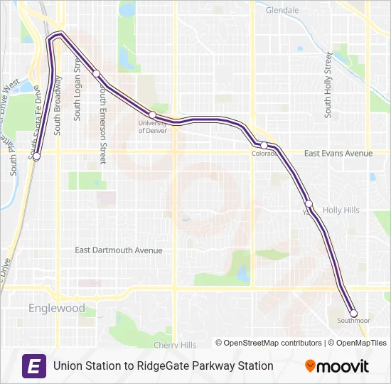 E Light Rail Line Map