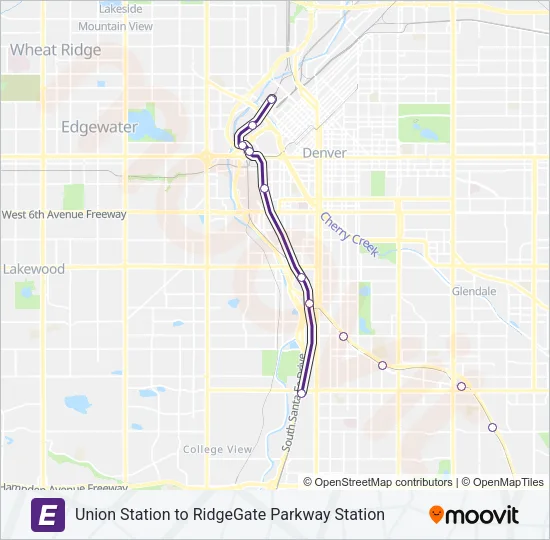 E Light Rail Line Map