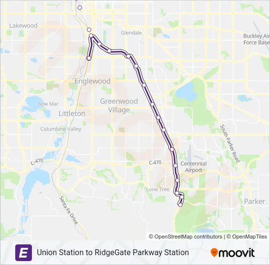E Light Rail Line Map